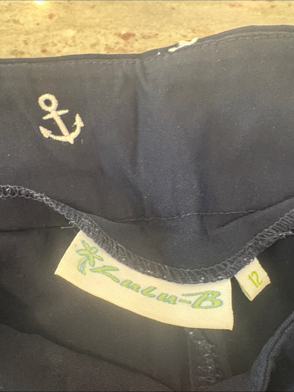 Womans Navy Anchor Print Leggings - Picture 2 of 5
